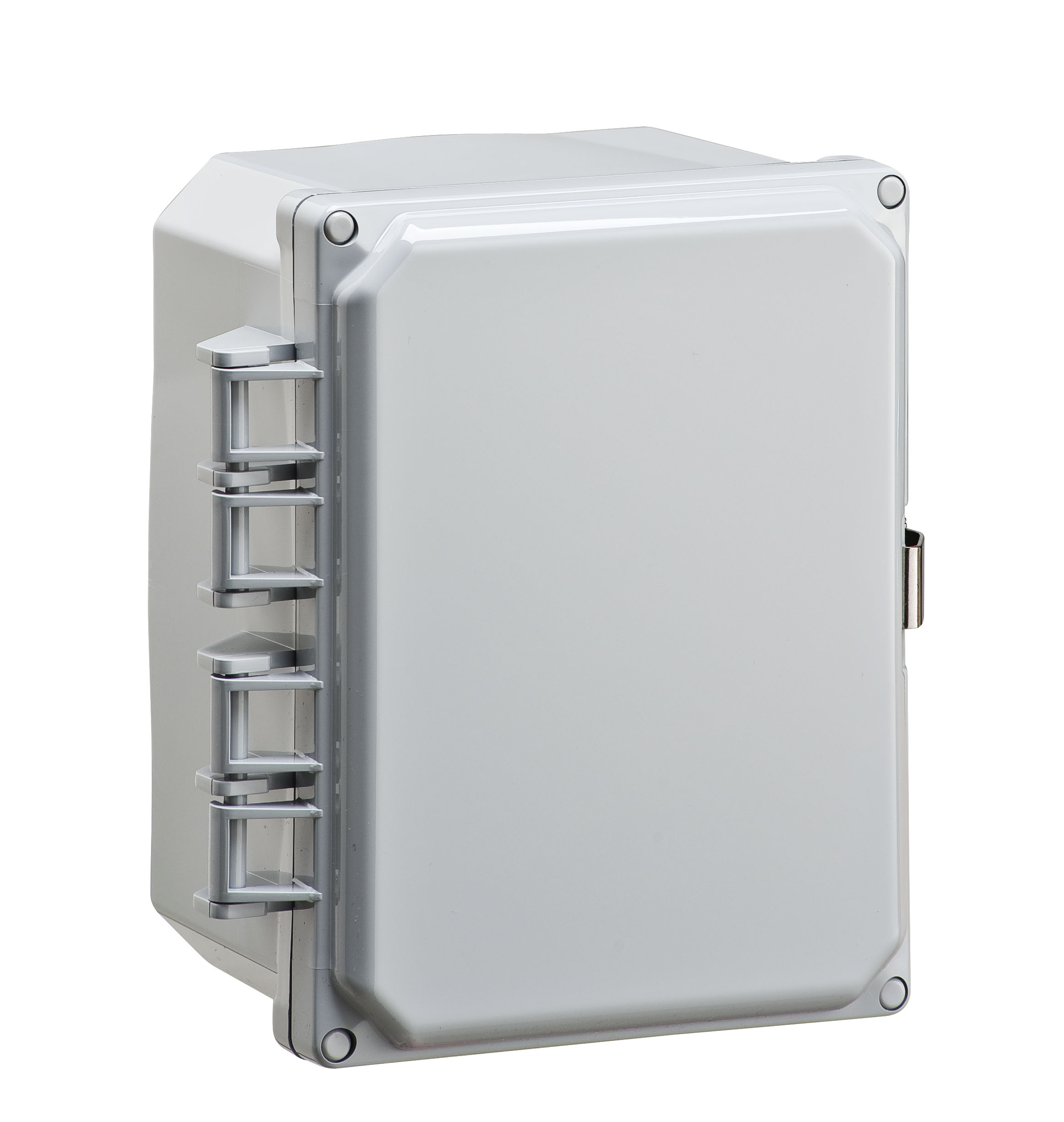 Integra Wallmount Enclosure; 8" x 6" x 4"; Polycarbonate; Solid Cover; Hinge/Screw Connection; NEMA 6P
